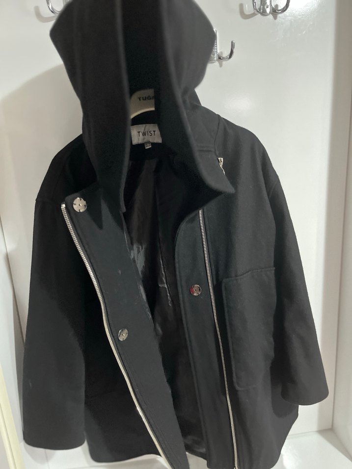 Fermuarlı Siyah Midi Kaban - Görsel 4