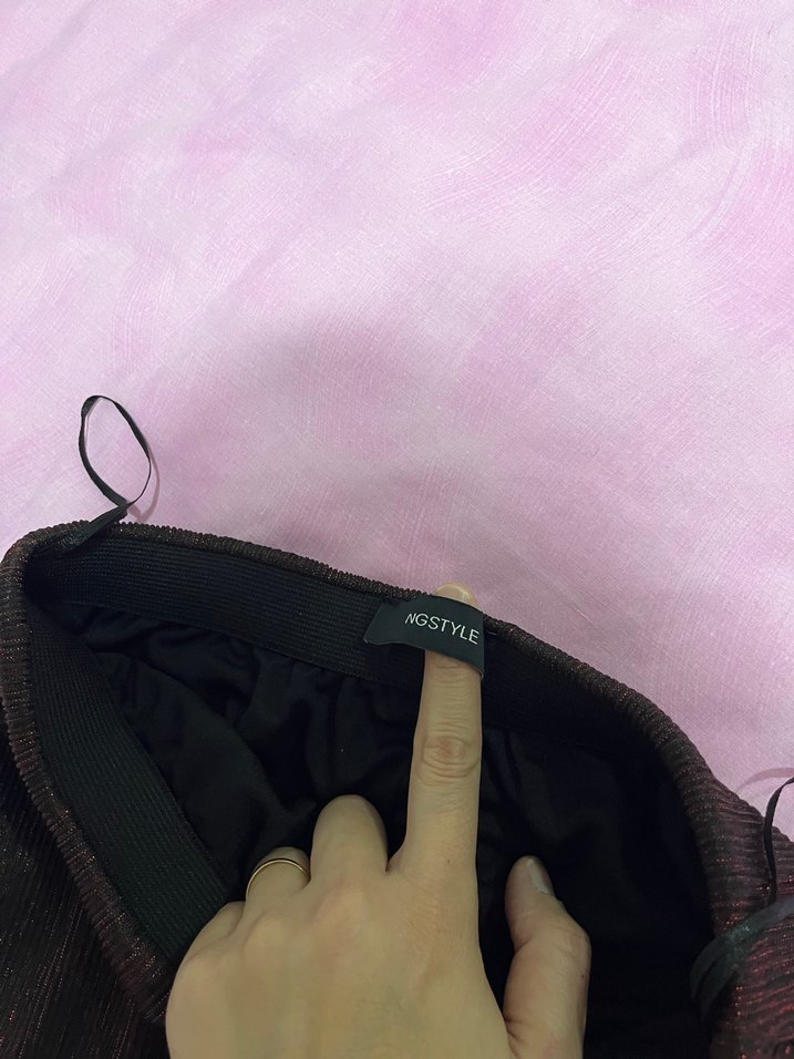 Bordo Uzun Fırfırlı Gotik Etek - Görsel 2