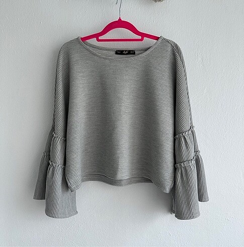 Oversize Fitilli Sweatshirt Bluz