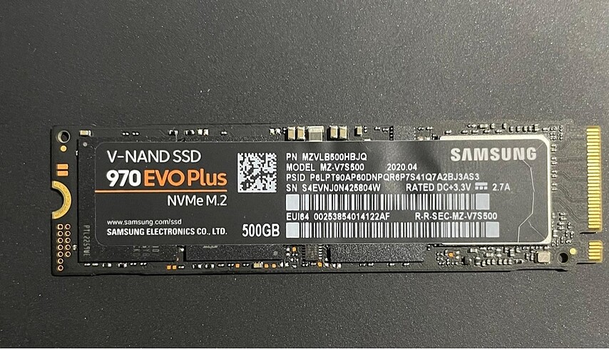 Samsung Evo 970 evo plus Nvme SSD