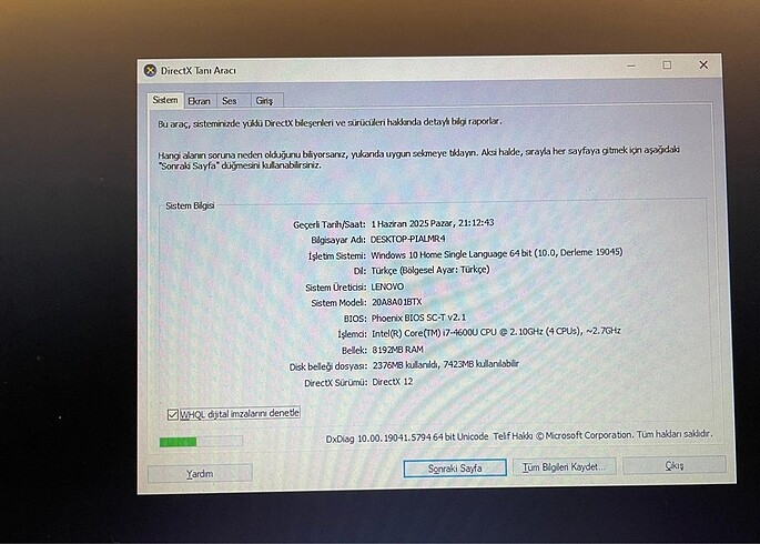 Lenovo Lenovo x1 carbon gen2 i7 işlemci