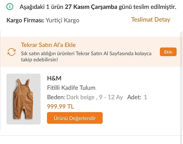 9-12 Ay Beden kahverengi Renk H&M Erkek bebek Salopet