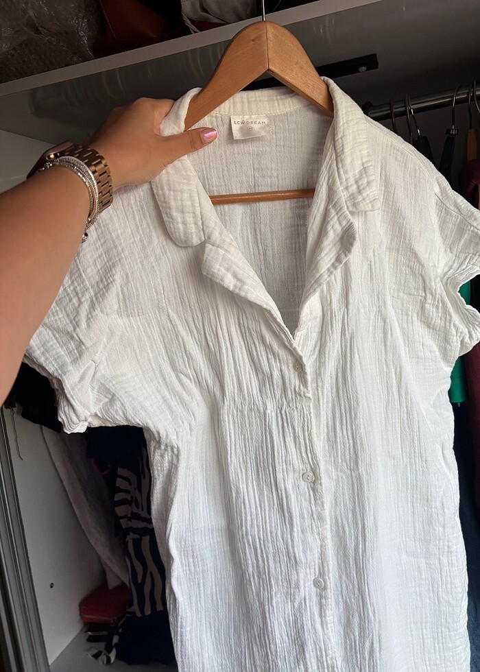 Beyaz renk pareo - Görsel 3