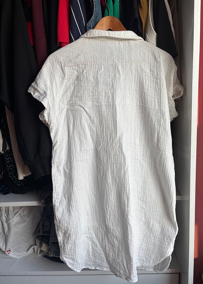 Beyaz renk pareo - Görsel 5