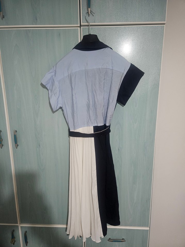 Renkli Ipekyol Pliseli Elbise - Görsel 2