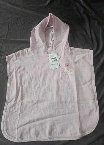 E bebek müslin  lila Kız Çocuk Bornozu - Görsel 2