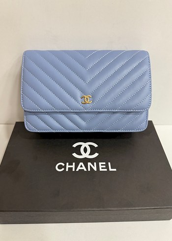 Beden Chanel Mavi Deri Kadın Portföy Çanta