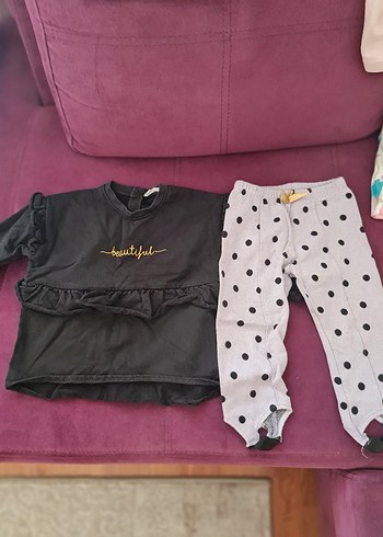 Kız Bebek Uzun Kollu Fırfırlı Takım