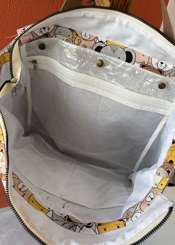 Gri Desenli Kadın Makyaj Çantası Seti - Görsel 4