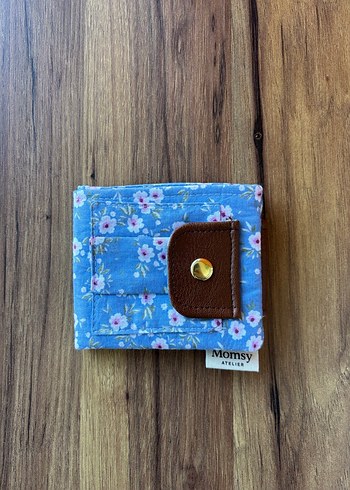 Mavi Çiçek Desenli Fermuarlı Kadın Cüzdanı - Görsel 3