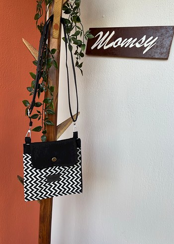 Zebra Desenli Siyah Bohem Kadın Çapraz Çanta - Görsel 2