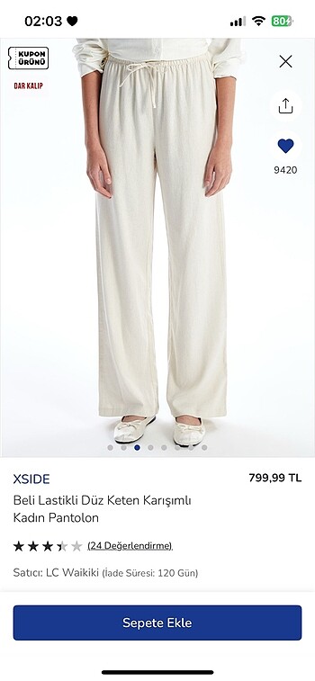 LC Waikiki lcw keten pantolon
