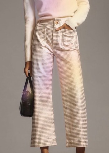 Gold puantiyeli wide leg jean