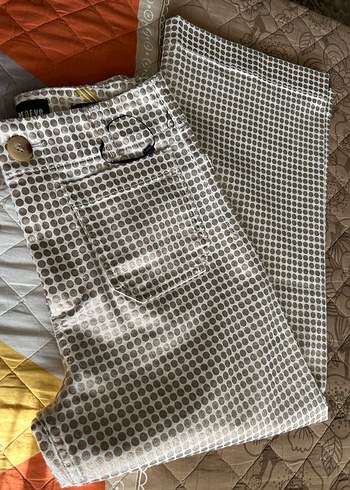 Parlak Puantiyeli wide leg pantolon