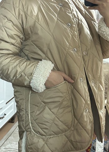 38 Beden ten rengi Renk Bej Kadın ÇİFT TARAFLI MONT