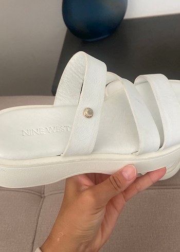 Nine West Beyaz Kadın Platform Topuklu Sandalet