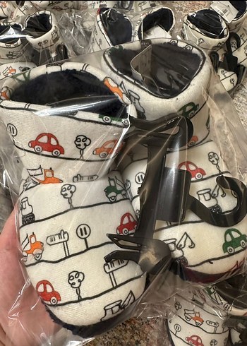 Çocuk Renkli Desenli Sıcak Ev Terlikleri - Görsel 5