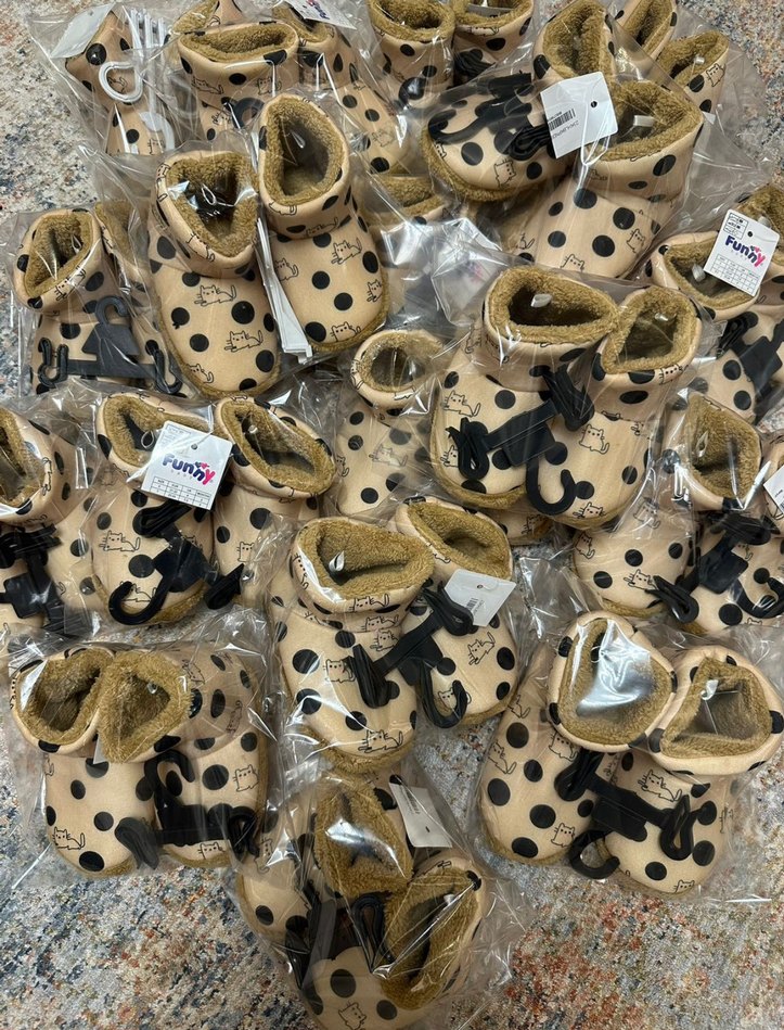 Çocuk Renkli Desenli Sıcak Ev Terlikleri - Görsel 2