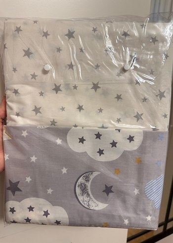 Bebek Nevresim Takımı Gri Bulut Desenli - Görsel 2