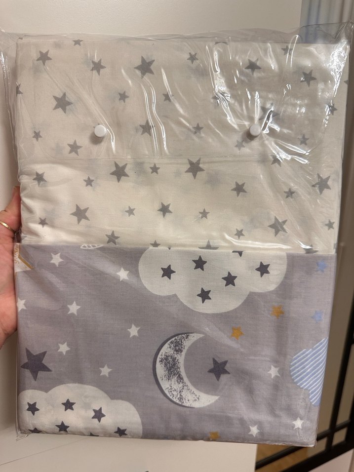 Bebek Nevresim Takımı Gri Bulut Desenli - Görsel 2