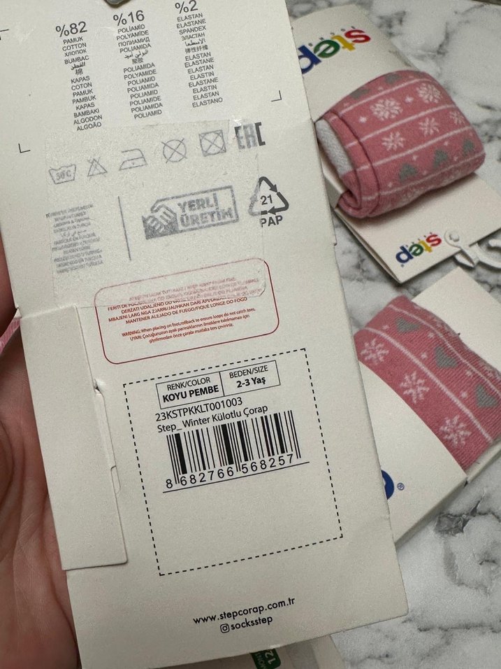 Kız Çocuk Pembe külotlu çorap - Görsel 5