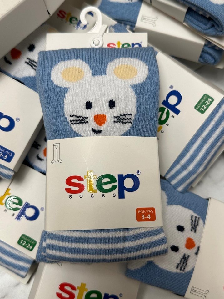 Mavi Erkek Çocuk Baskılı Çorap - Görsel 4