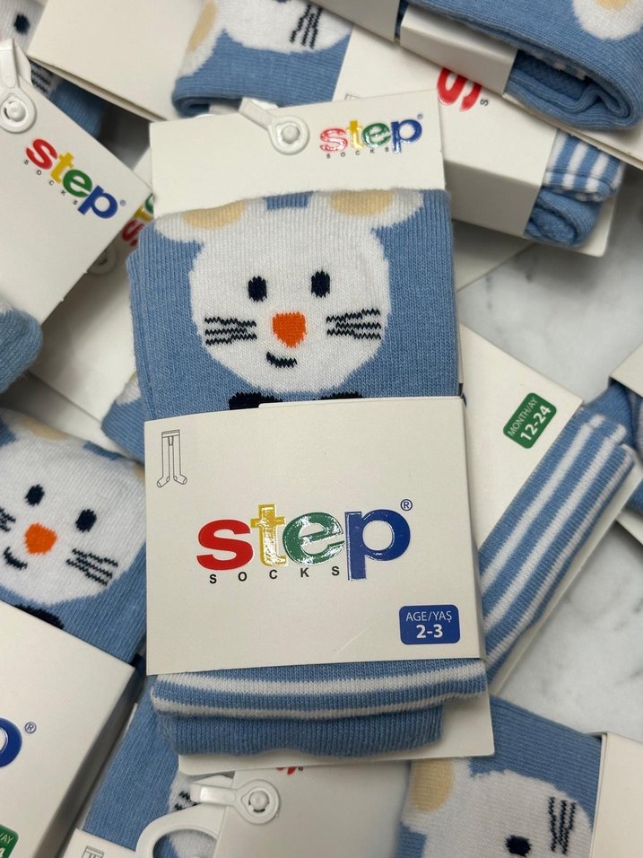 Mavi Erkek Çocuk Baskılı Çorap - Görsel 3