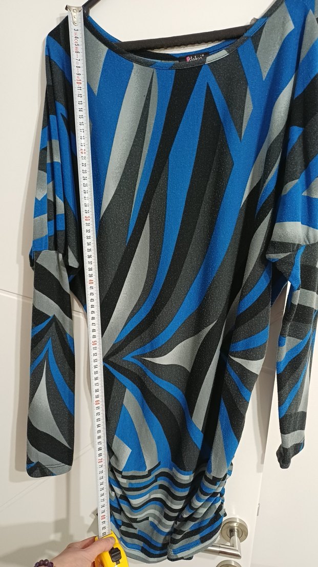 #Mavi Gri Zebra Desenli Tunik - Görsel 3