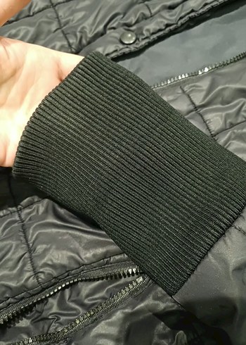 Siyah Düğmeli Kadın Uzun Kışlık Mont - Görsel 7