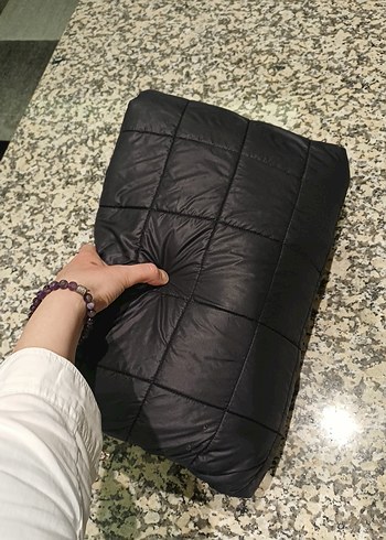 Siyah Düğmeli Kadın Uzun Kışlık Mont - Görsel 11