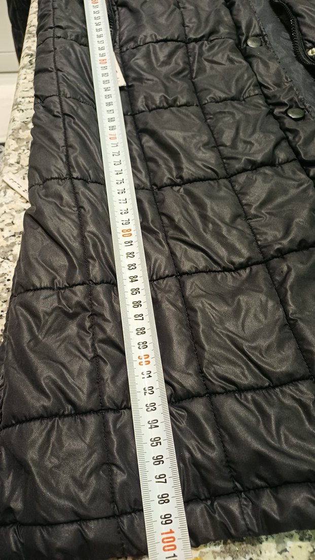 Siyah Düğmeli Kadın Uzun Kışlık Mont - Görsel 4