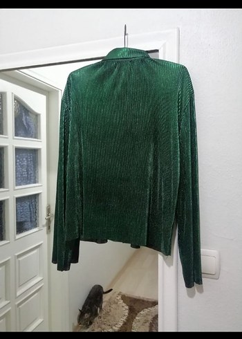 Diğer Melis ağazat Yeşil Pileli Uzun Kollu şık gömlek