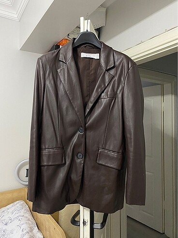 Bershka deri blazer ceket