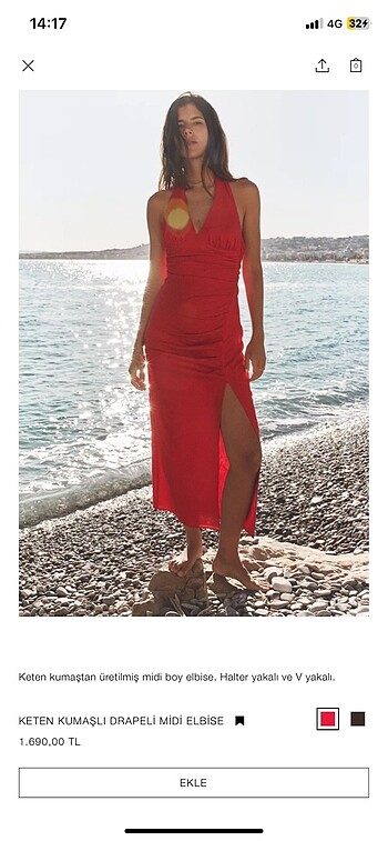 Zara kırmızı elbise