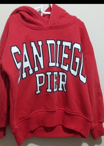 Zara Kırmızı Kapüşonlu Kadın Sweatshirt