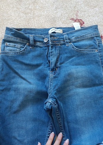 Yırtık Detaylı düşük bel Mavi Kadın Skinny Jean - Görsel 3