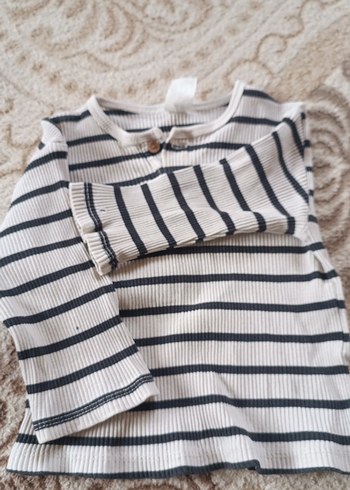 Çocuk Beyaz Çizgili Uzun Kollu Gömlek - Görsel 3