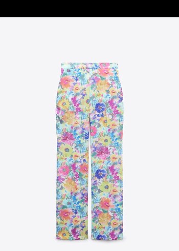 Zara saten çiçek desen pantolon