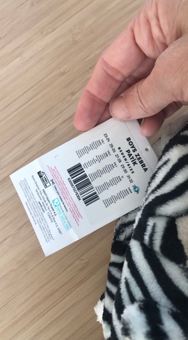 Penti Kız Çocuk Zebra Desenli Sıcak Ev Terliği - Görsel 4