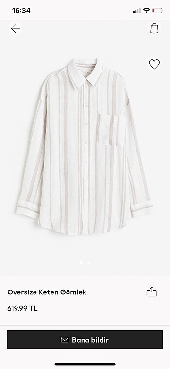 Hm oversize keten gömlek yeni sezon