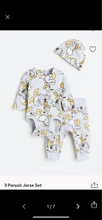 Hm Disney üçlü bebek set yeni etiketli