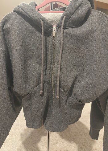 m Beden gri Renk Zara simli Gri Fermuarlı hoodie