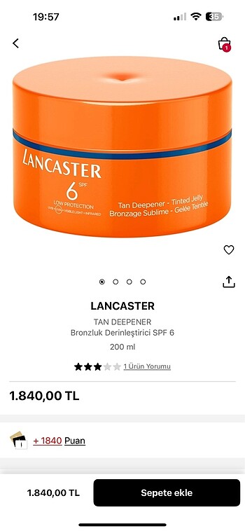 Lancaster tan deepener