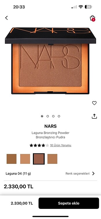  Beden Renk NARS bronzer