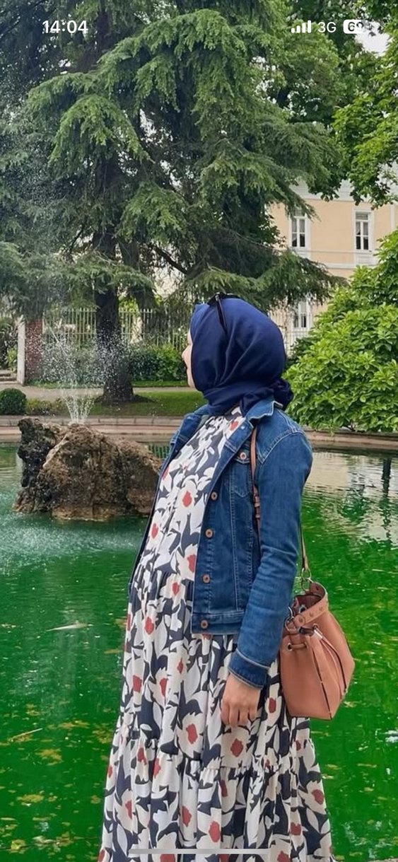 Mavi Desenli bol elbise KK design - Görsel 2