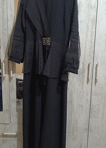 Diğer Siyah Uzun Kollu Kemerli Gotik Elbise