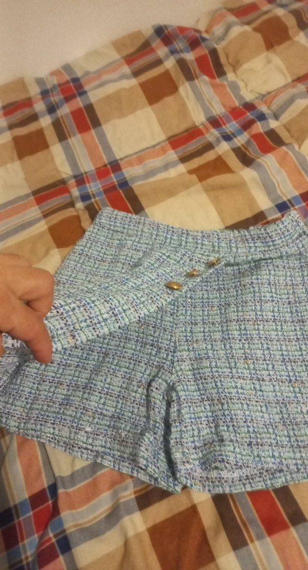 Düğmeli Çok Renkli Mini Şort - Görsel 5