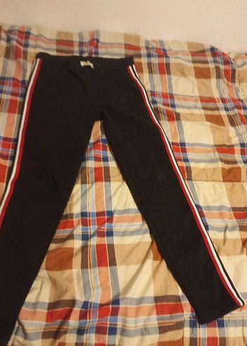 Çizgili Siyah kiz cocuk Tayt - Görsel 3