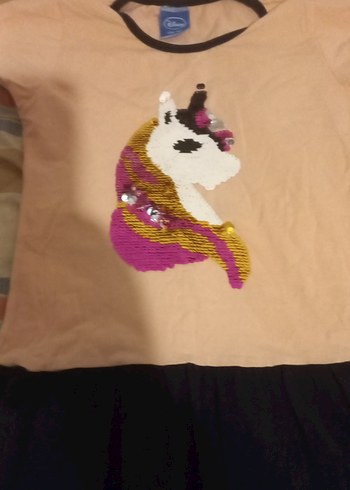 Kız Çocuk Kahverengi Kısa Kollu Triko Elbise - Görsel 2