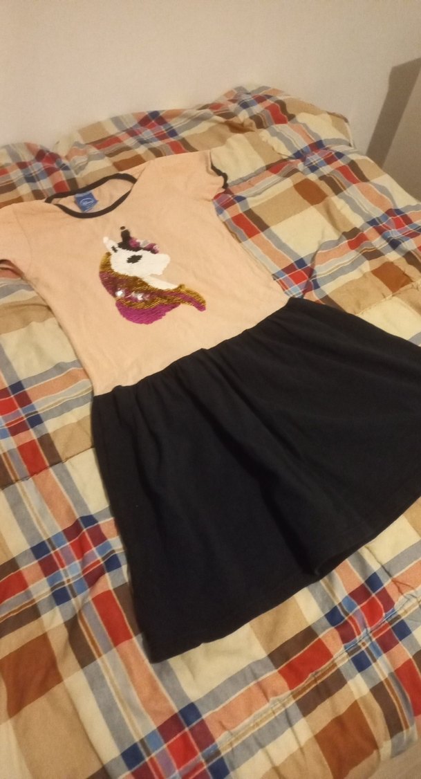 Kız Çocuk Kahverengi Kısa Kollu Triko Elbise - Görsel 3